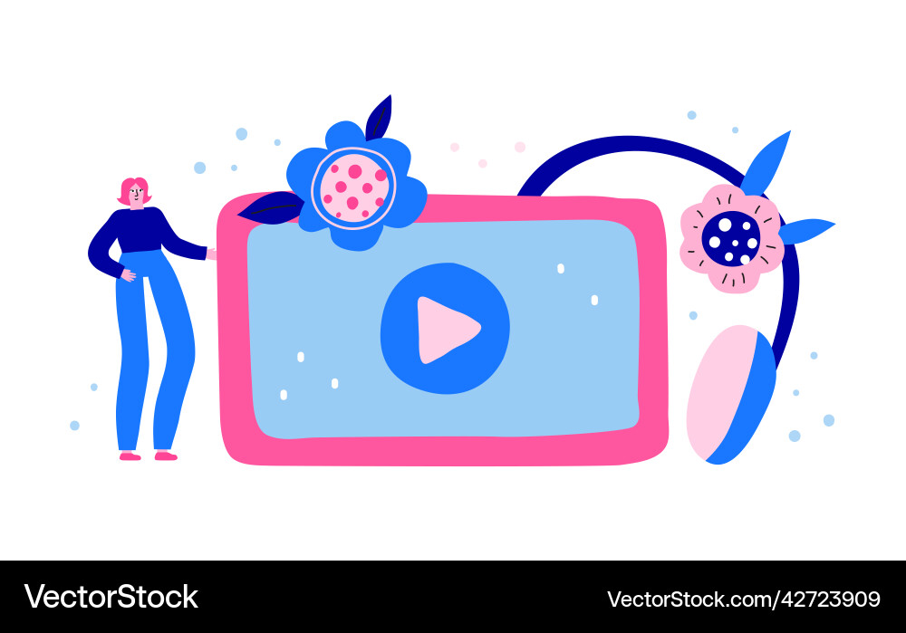 Horizontal banner with headphones tablet girl Horizontal banner with headphones tablet girl vector image
