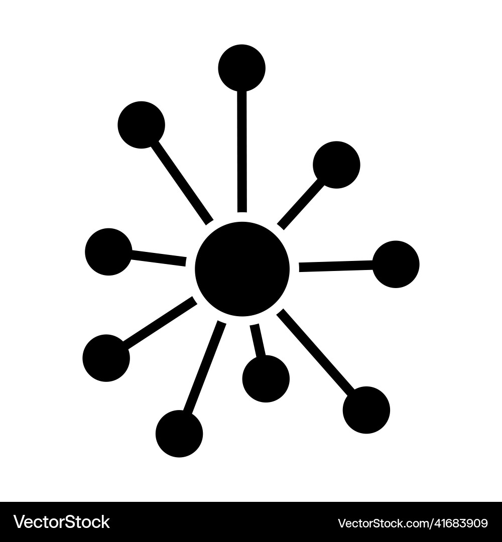 Hub flat network icon connect structure symbol Hub flat network icon connect structure symbol vector image