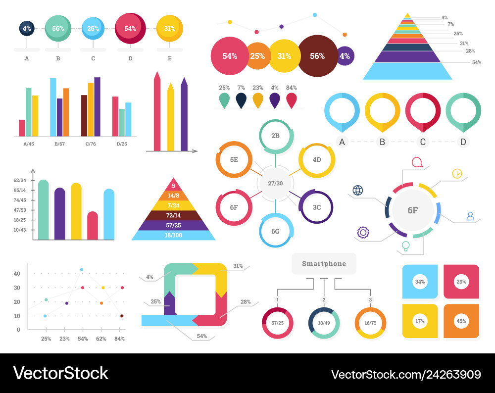 Infographic Elements - Data & Charts vector image