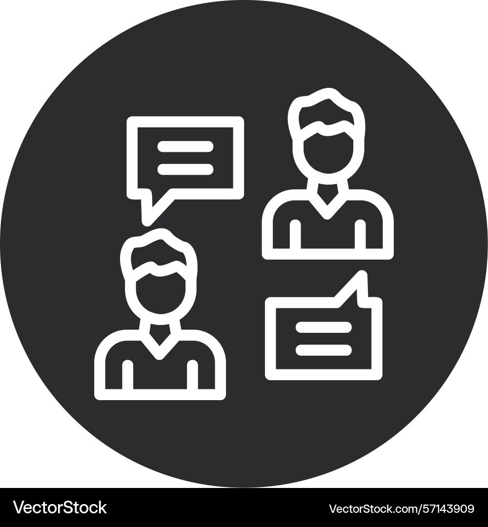 Instant messaging inverted circle black vector image