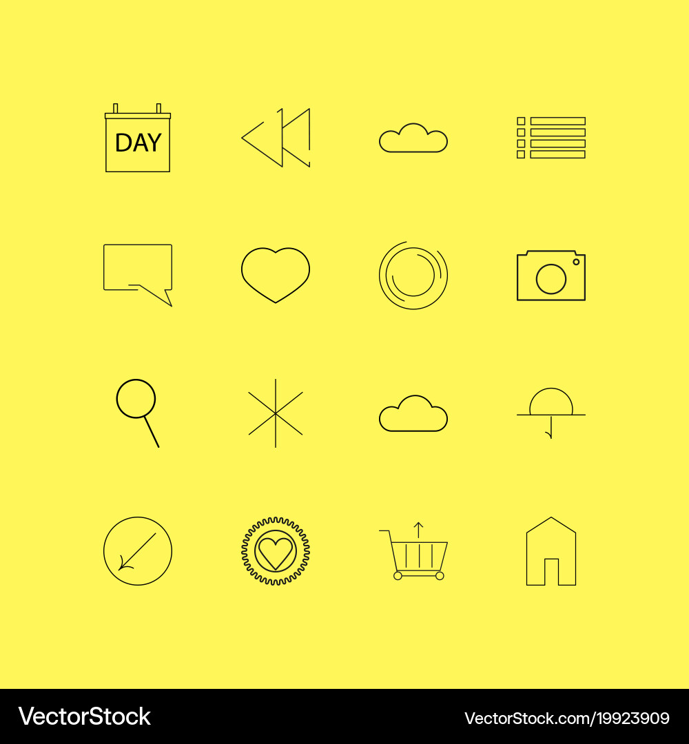 Interface linear icon set simple outline icons vector image