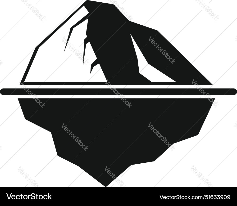 Large iceberg floating with hidden underwater Large iceberg floating with hidden underwater vector image
