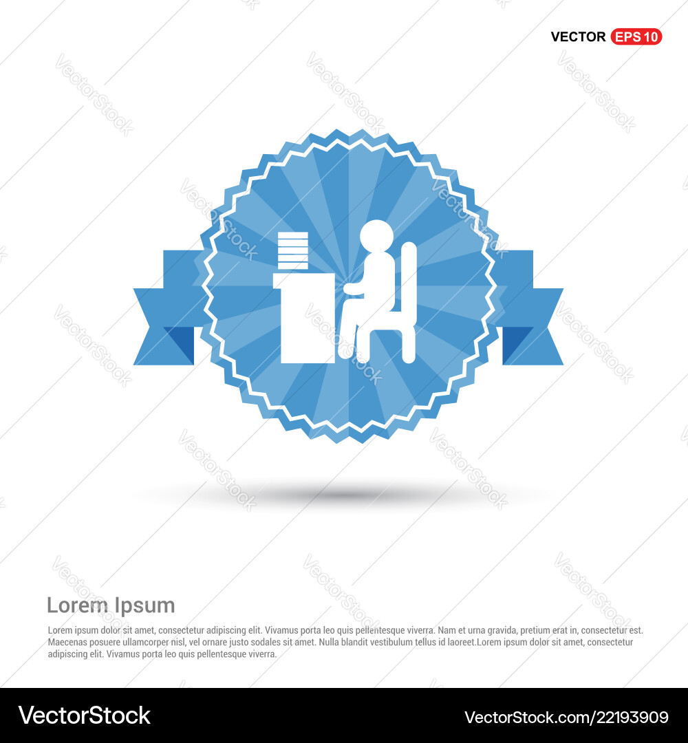 Man behind the computer desk icon Man behind the computer desk icon Vector Image
