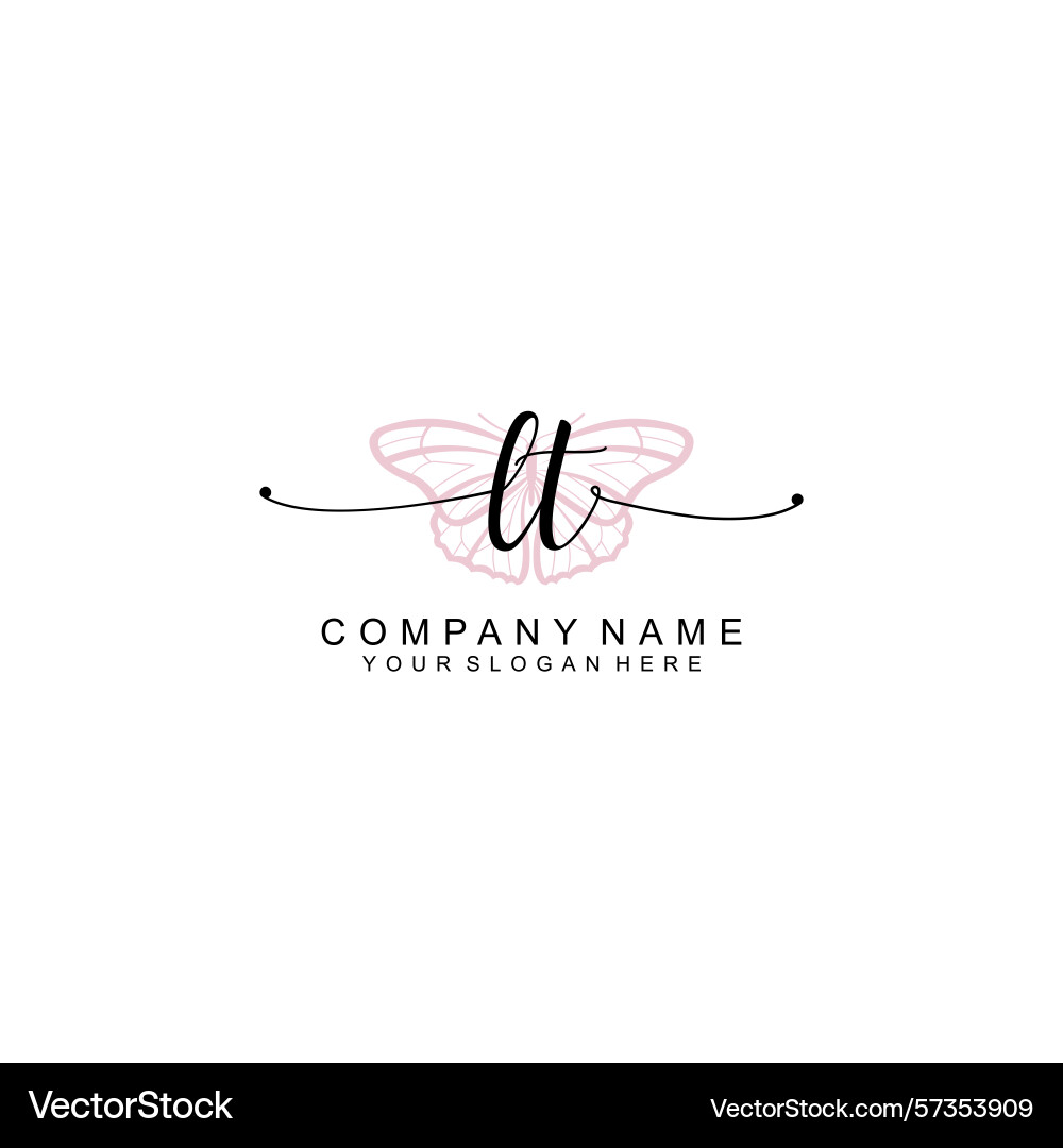 Minimalist handwritten lt initial logos with soft Vector Image
