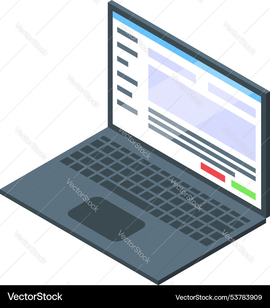 Modern laptop showing website design interface Modern laptop showing website design interface vector image
