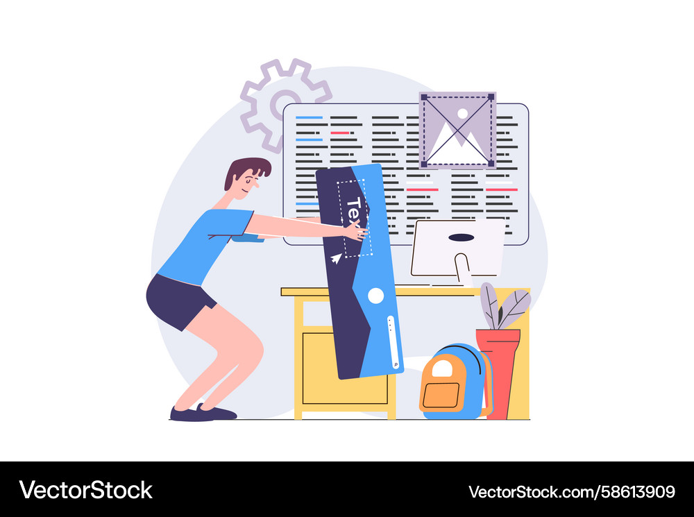 Modern Web Development App Interface Vector Image