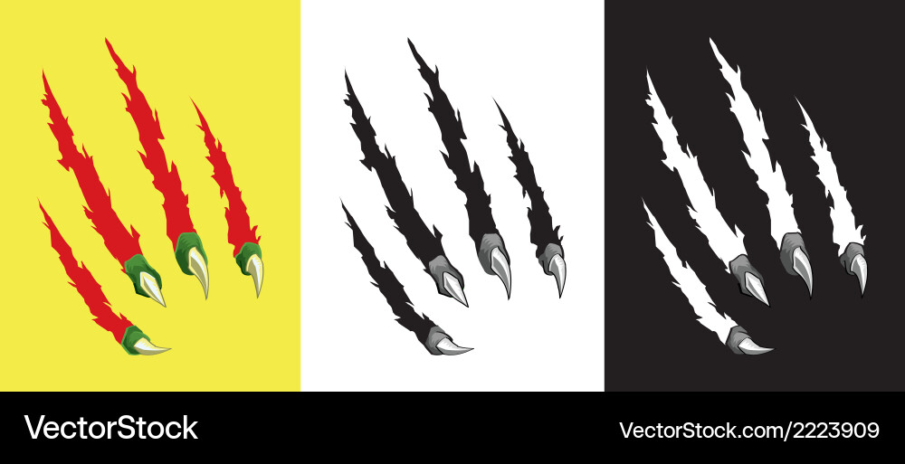 Monster Claw Rips (2223909) – Royalty-Free Vector | VectorStock