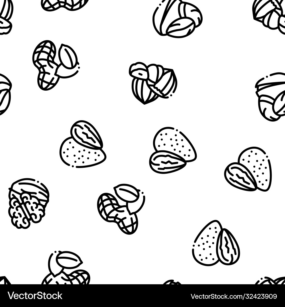 Nut food different seamless pattern Nut food different seamless pattern Vector Image