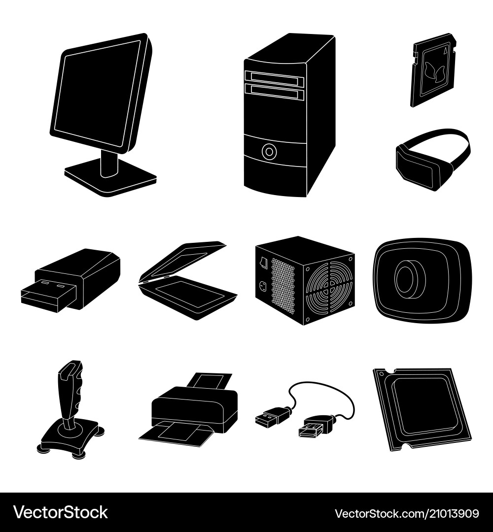 Personal computer black icons in set collection Personal computer black icons in set collection vector image