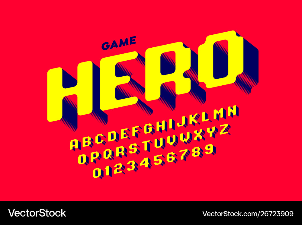 Retro computer game style font design alphabet Retro computer game style font design alphabet vector image