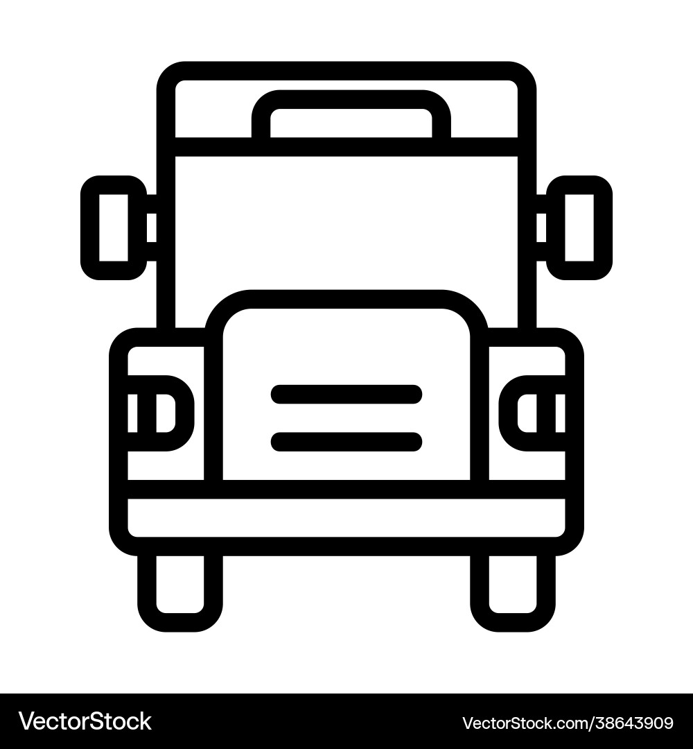 School bus icon in line style for any projects Vector Image