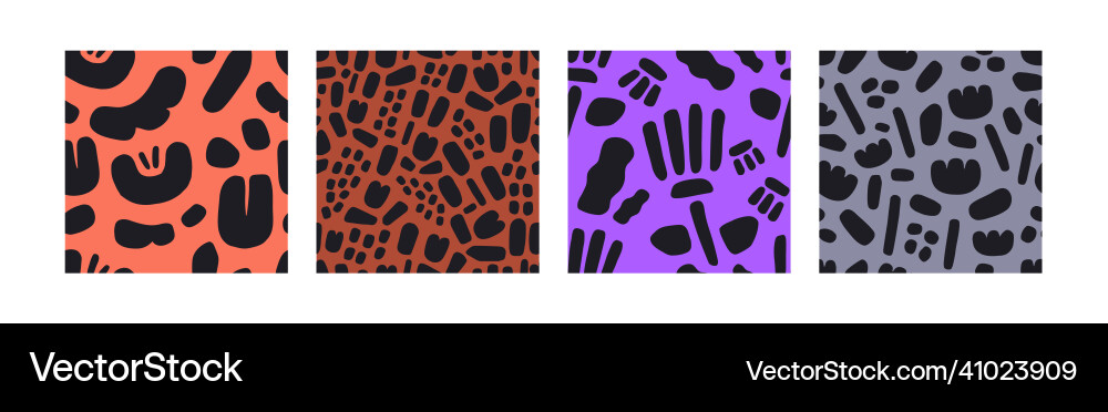 Seamless patterns with abstract shapes in 90s Seamless patterns with abstract shapes in 90s vector image