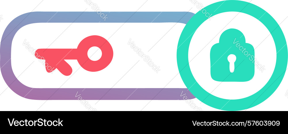 Secure access toggle icon key lock activation vector image