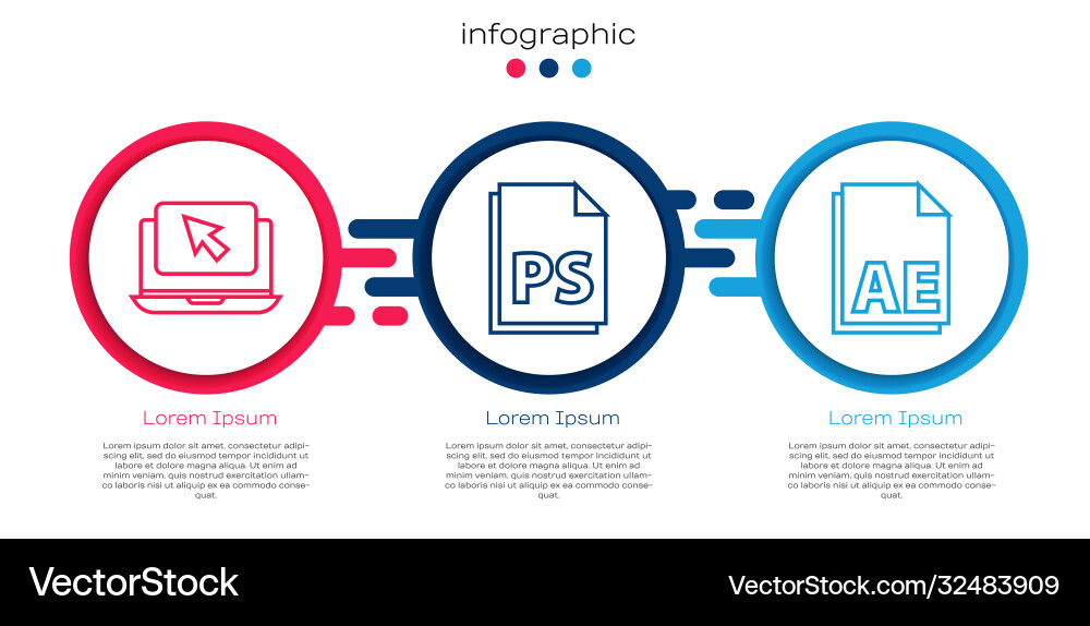 Set line laptop and cursor ps file document Set line laptop and cursor ps file document vector image