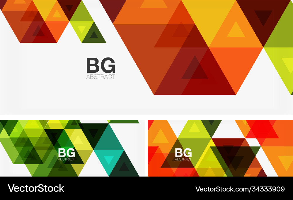 Set mosaic triangle pattern abstract Vector Image