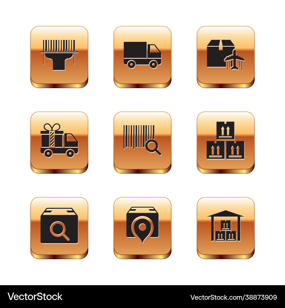 Set scanner scanning bar code search package Set scanner scanning bar code search package Vector Image