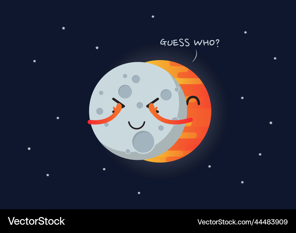 Sun and Moon Eclipse Fun vector image