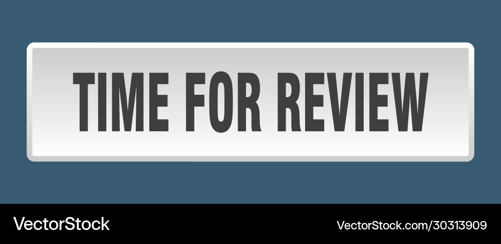 Time for review button square vector image
