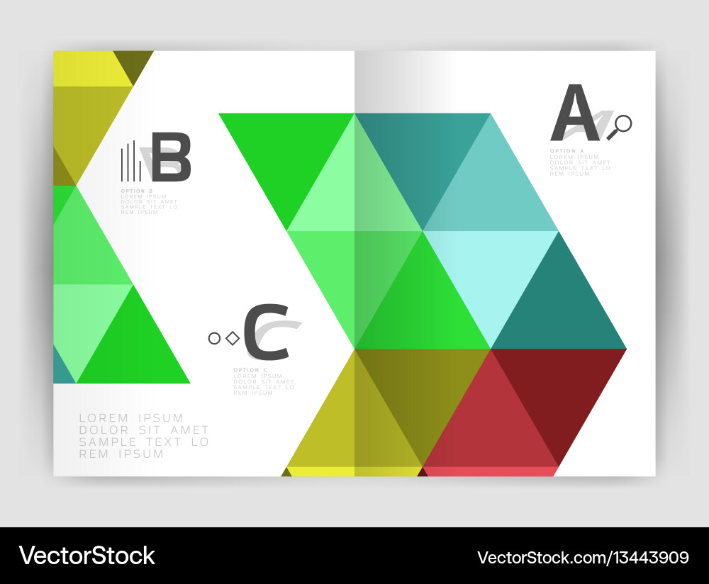 Triangle print template Triangle print template vector image
