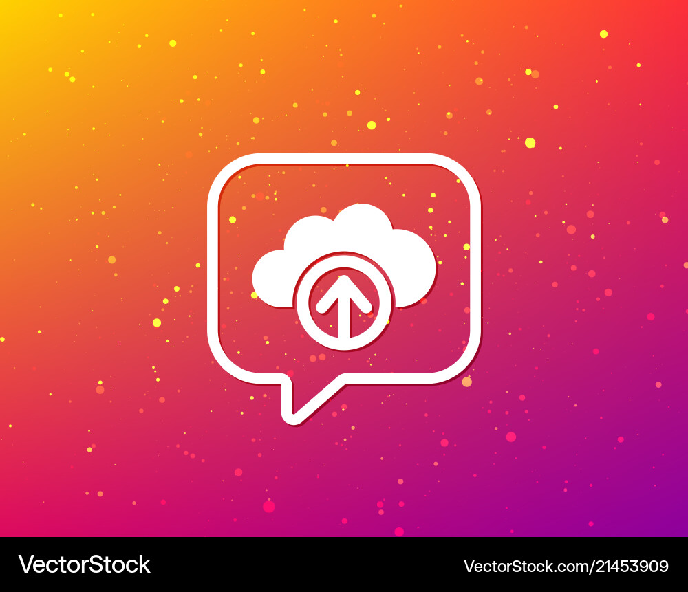 Upload from cloud icon data storage sign vector image