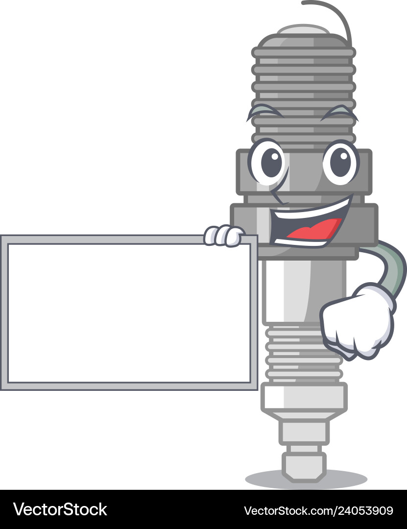 With board spark plug in the character shape vector image