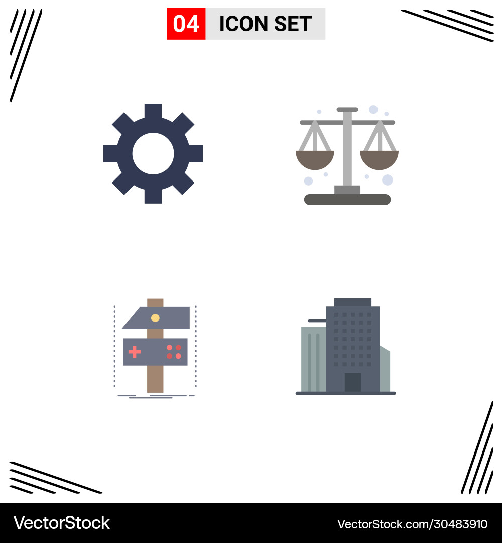 4 universal flat icons set for web and mobile Vector Image