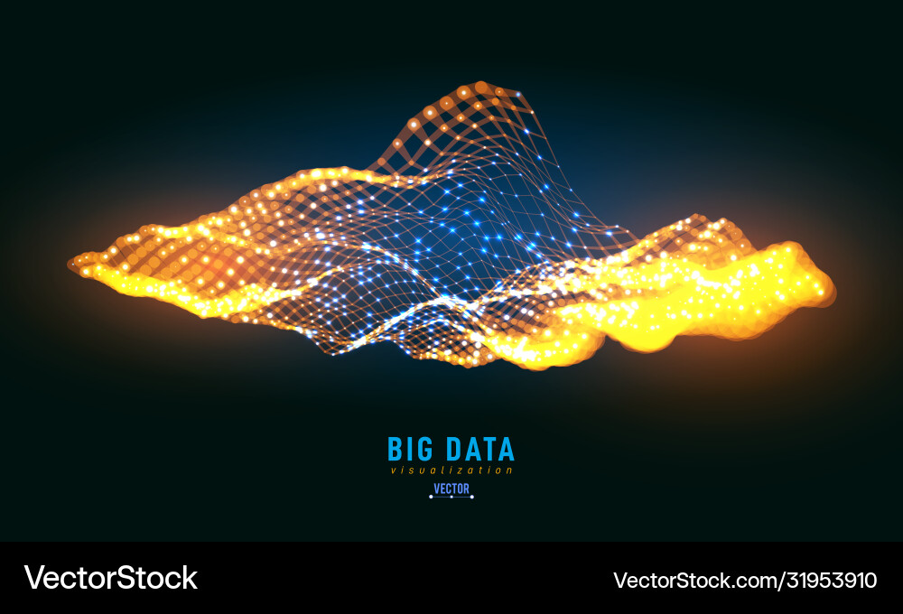 Abstract 3d big data visualization tangled Abstract 3d big data visualization tangled vector image