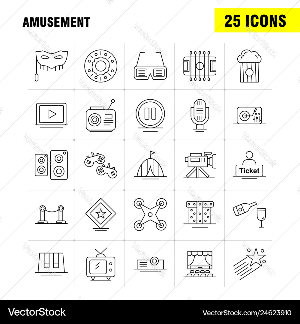 Amusement line icon for web print and mobile uxui Amusement line icon for web print and mobile uxui vector image