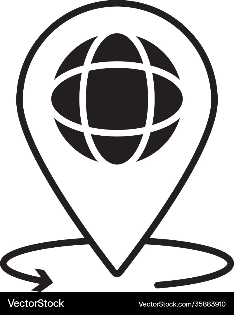 Augmented reality design location pin with global vector image