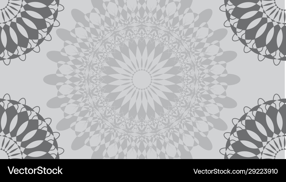 Background design with mandala patterns in gray Background design with mandala patterns in gray Vector Image