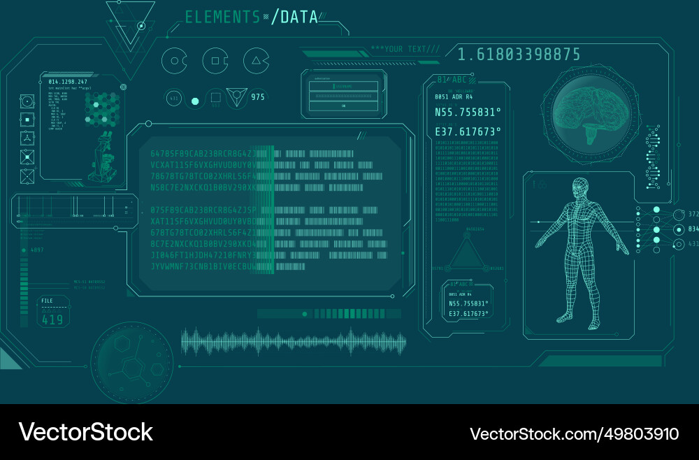 Biomedical Data Decoding Interface vector image