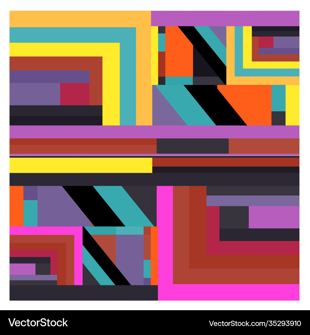 Colorful geometric and curve background pattern vector image