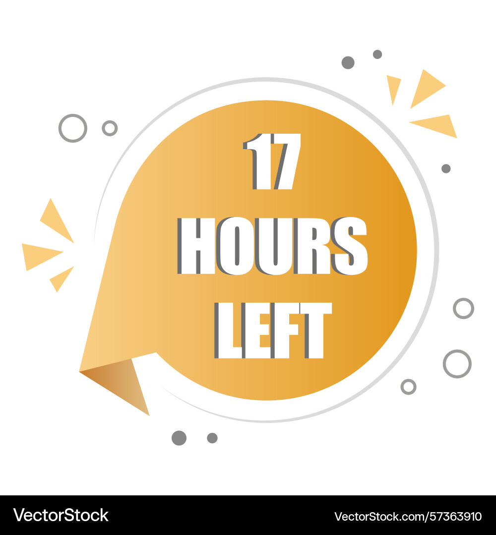 Countdown timer icon number seventeen focus bold Countdown timer icon number seventeen focus bold vector image