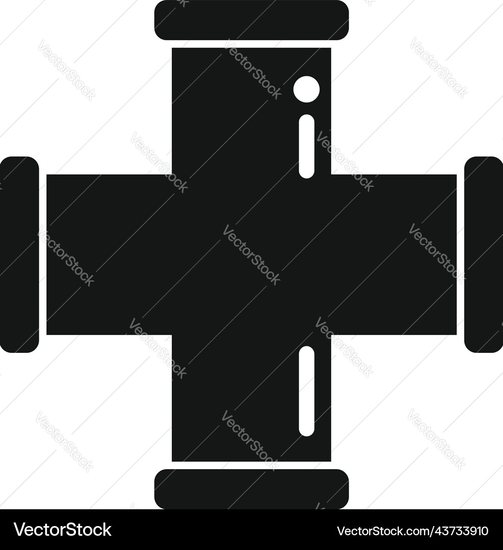 Cross pipe icon simple water pipeline Cross pipe icon simple water pipeline Vector Image
