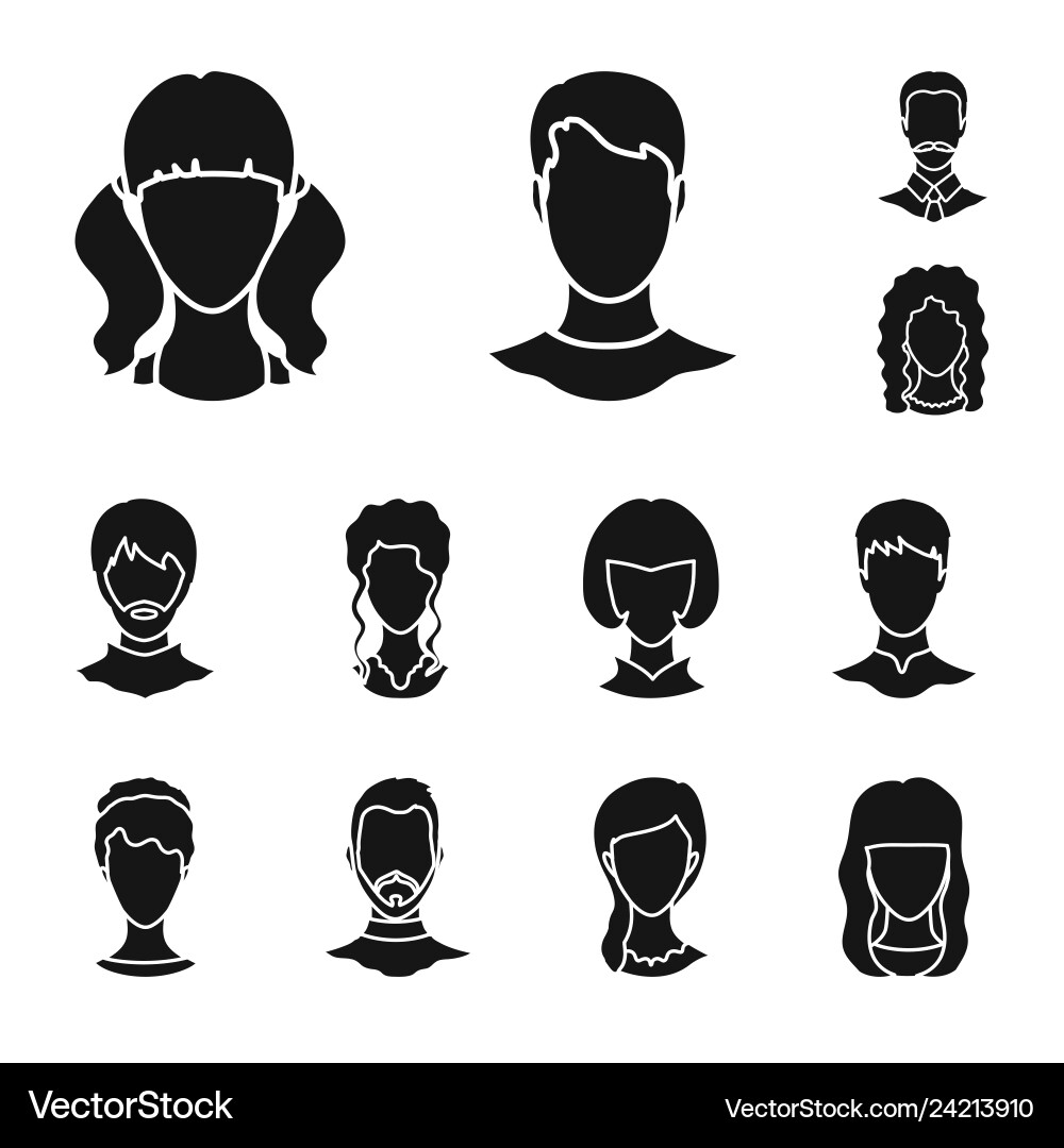 Design of character and profile symbol set Design of character and profile symbol set vector image