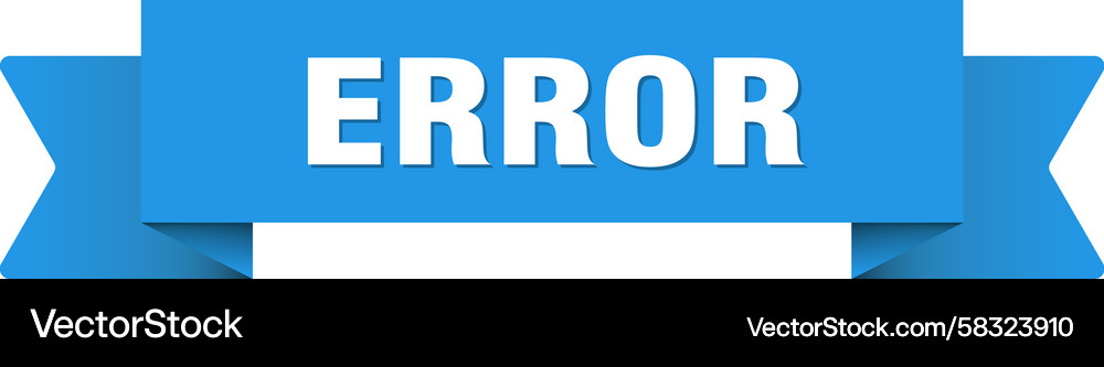Error ribbon isolated on transparent background Vector Image