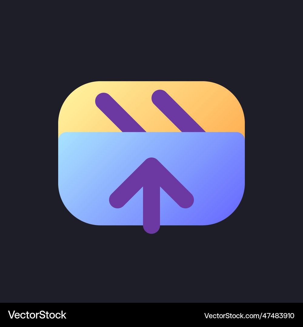 Export video file flat gradient fill ui icon Export video file flat gradient fill ui icon vector image
