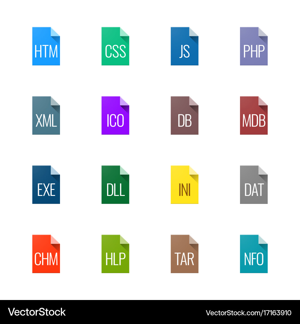 File type icons - websites and applications vector image