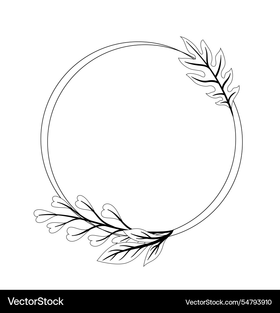 Frame with leaves round decorative element Frame with leaves round decorative element vector image