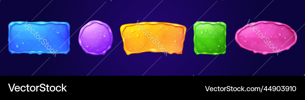 Game ui frames slime app buttons icons boards Game ui frames slime app buttons icons boards vector image