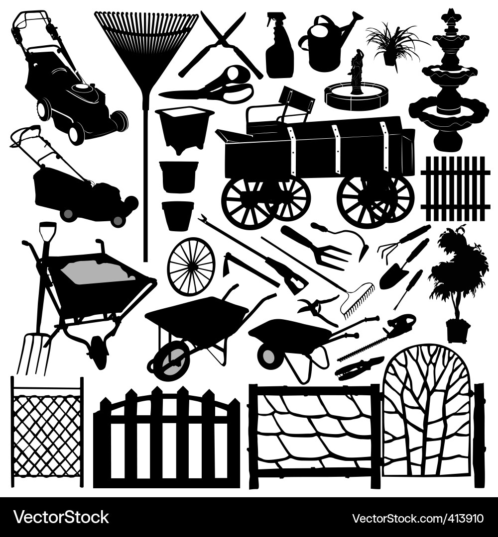 Garden Objects Collection vector image
