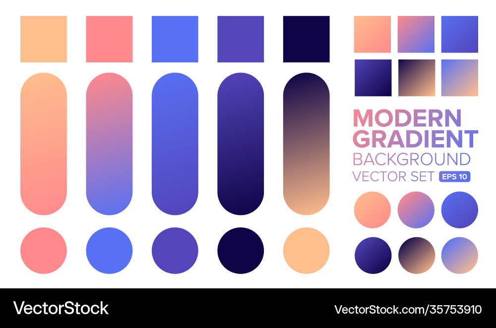 Gradient Color Set - Modern Backgrounds vector image