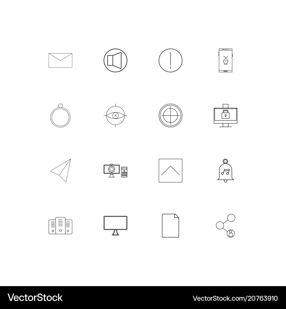 Internet of things linear thin icons set outlined Internet of things linear thin icons set outlined Vector Image