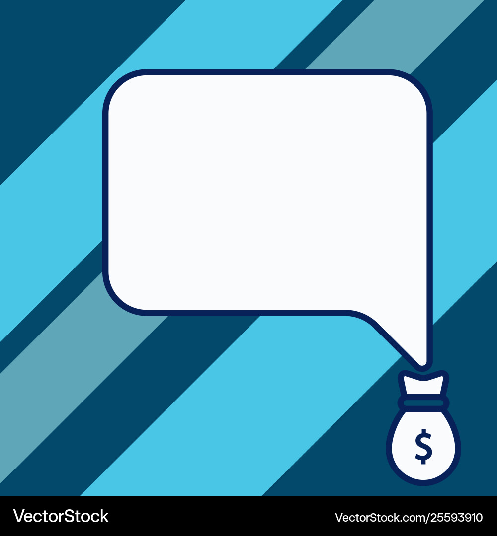Isolated front view speech bubble pointing down Isolated front view speech bubble pointing down vector image