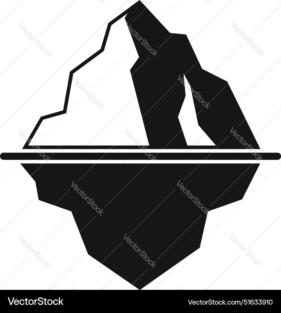 Large iceberg floating with hidden underwater part vector image