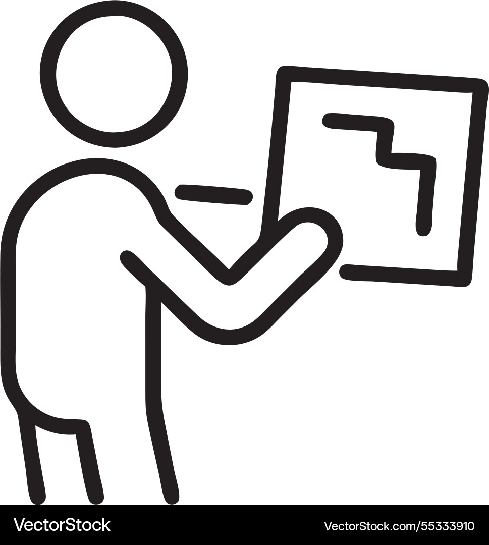 Man searching building plot cadastral plan choose vector image