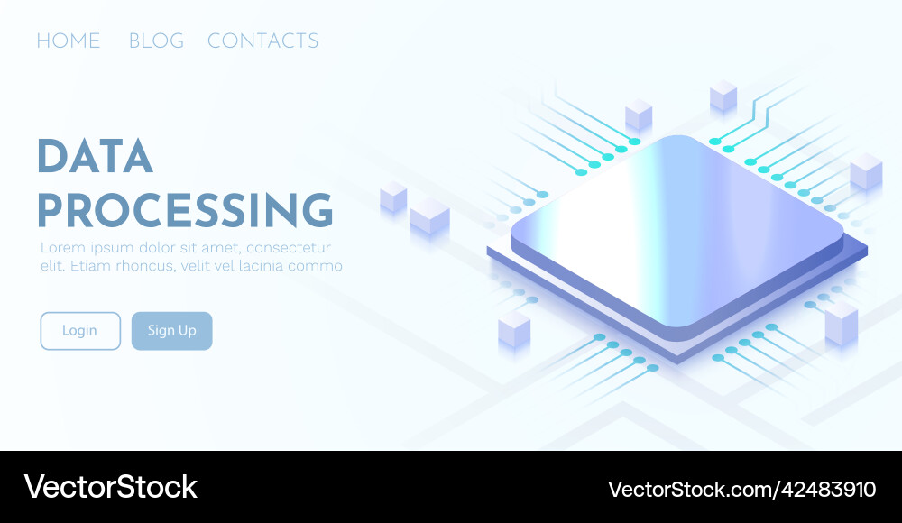 Microprocessor and CPU Background vector image
