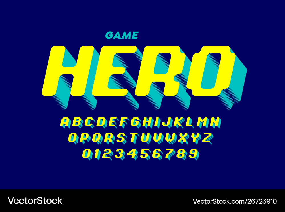 Retro 80s Arcade Font vector image