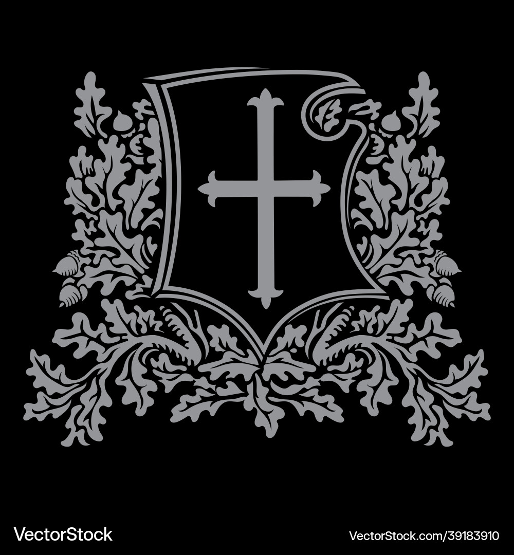 Ritterdesign Kreuzritter Ritterschild mit Kreuz Ritterdesign Kreuzritter Ritterschild mit Kreuz vektorbild