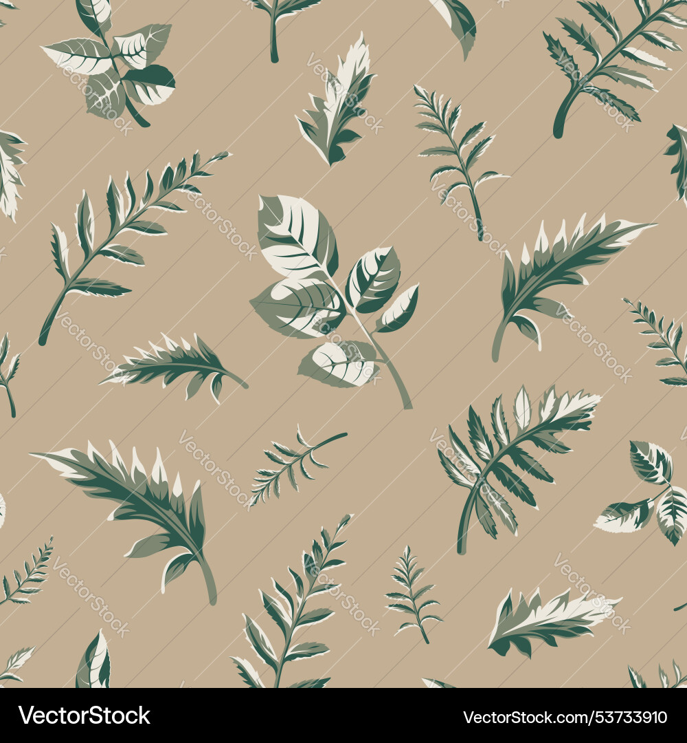 Seamless floral pattern with green leaves Seamless floral pattern with green leaves vector image
